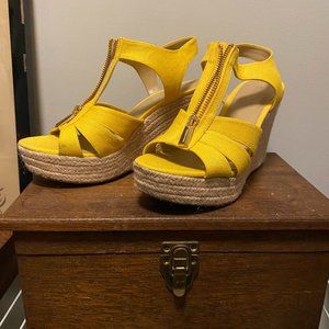 Michael Kors Yellow Wedge Sandals